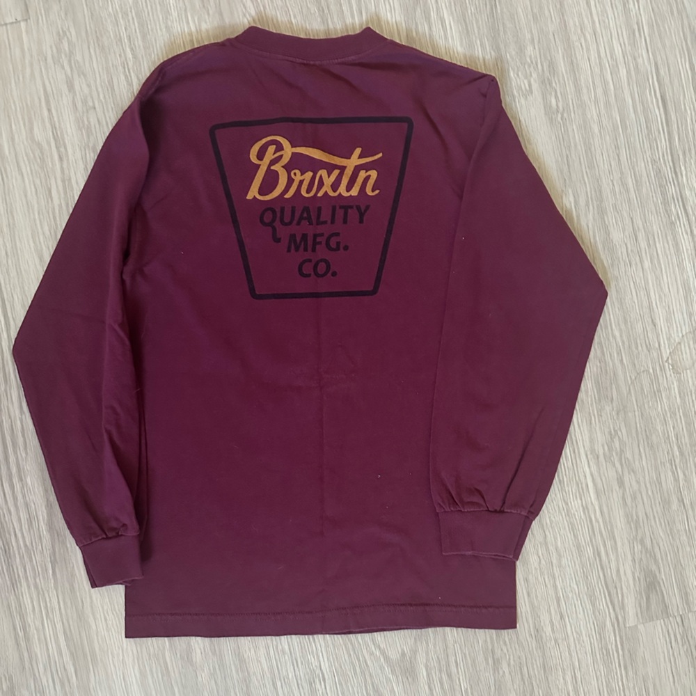 Brixton Men's Maroon Long Sleeve Tee